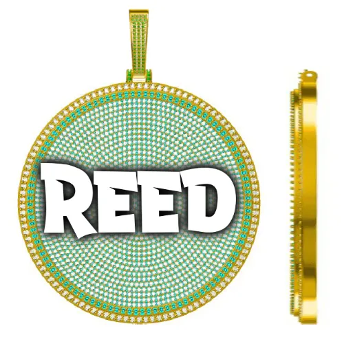 CUSTOM LETTER NECKLACE 3D BIG DISC sold by The GUU Shop