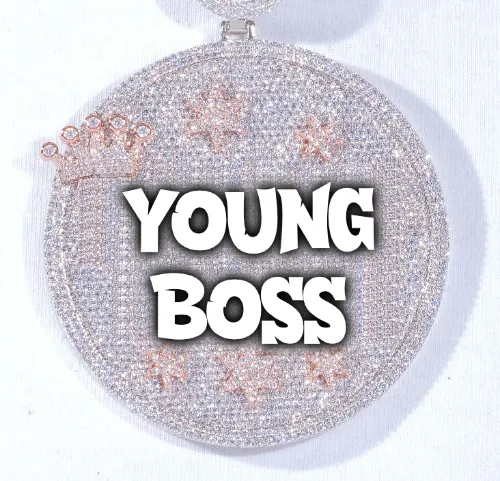 CUSTOM LETTER NECKLACE 3D BIG CROWN DISC sold by The GUU Shop