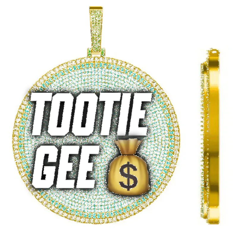 CUSTOM LETTER NECKLACE 3D BIG DISC sold by The GUU Shop