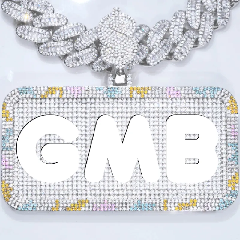 CUSTOM LETTER NECKLACE 3D COLORFUL SQUARE sold by The GUU Shop