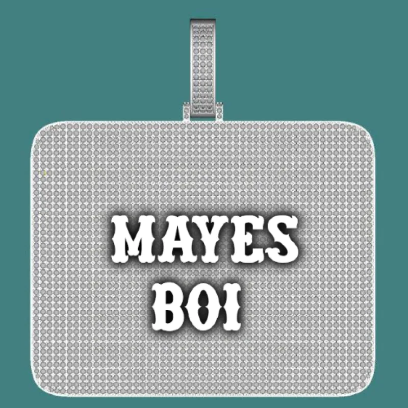 CUSTOM LETTER NECKLACE 3D BIG SQUARE sold by The GUU Shop