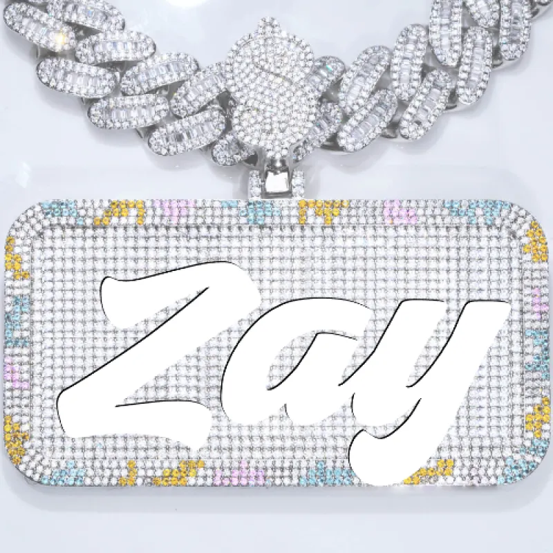 CUSTOM LETTER NECKLACE 3D COLORFUL SQUARE sold by The GUU Shop