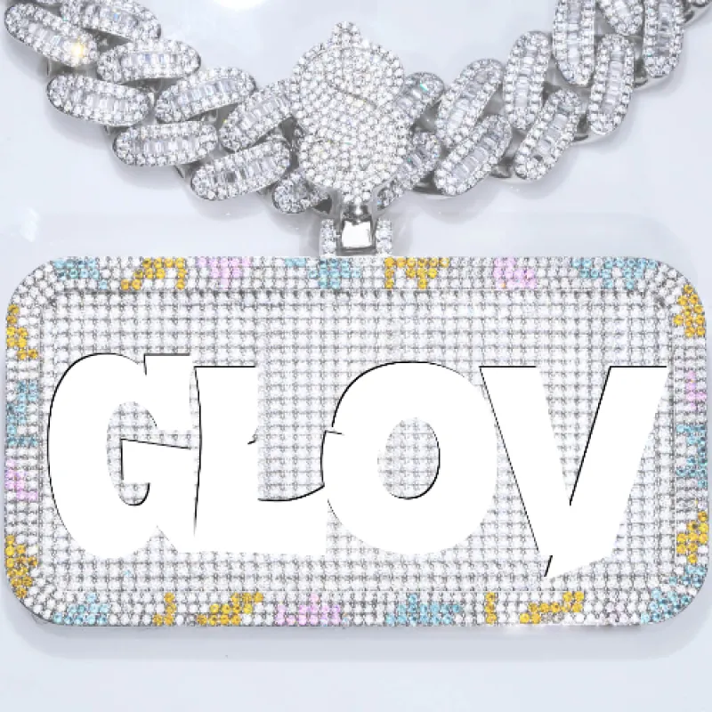 CUSTOM LETTER NECKLACE 3D COLORFUL SQUARE sold by The GUU Shop