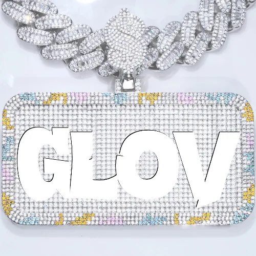 CUSTOM LETTER NECKLACE 3D COLORFUL SQUARE sold by The GUU Shop