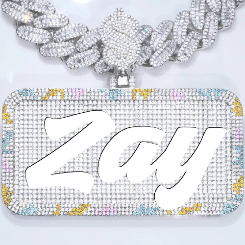 CUSTOM LETTER NECKLACE 3D COLORFUL SQUARE sold by The GUU Shop