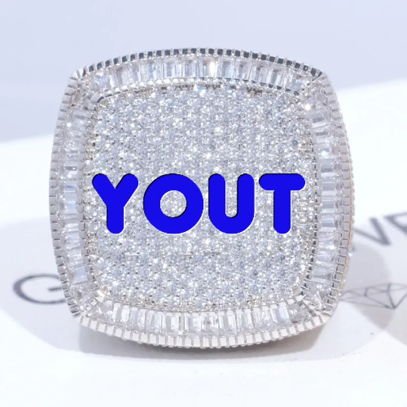 CUSTOM LETTER 3D ICED RING sold by The GUU Shop