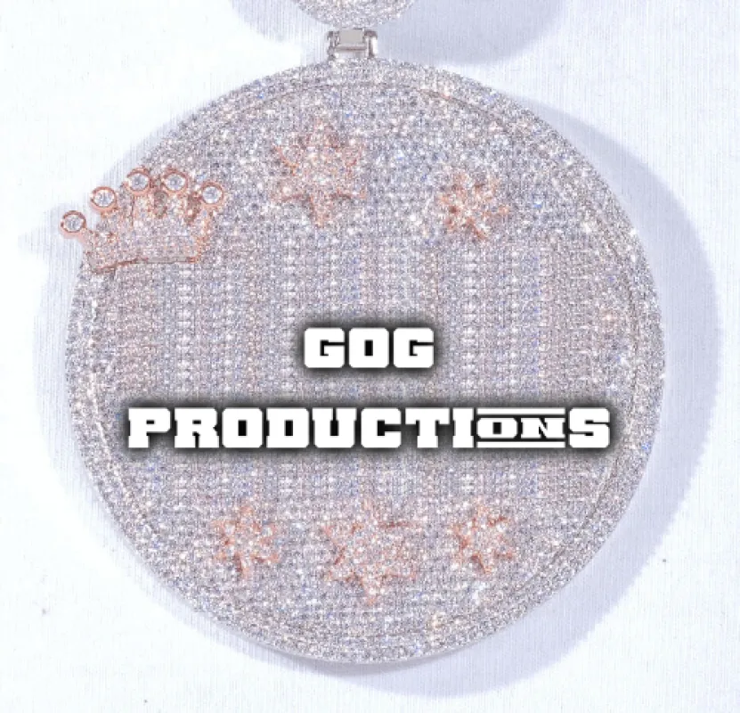 CUSTOM LETTER NECKLACE 3D BIG CROWN DISC sold by The GUU Shop