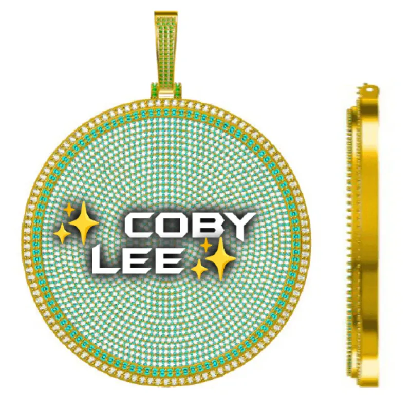 CUSTOM LETTER NECKLACE 3D BIG DISC sold by The GUU Shop