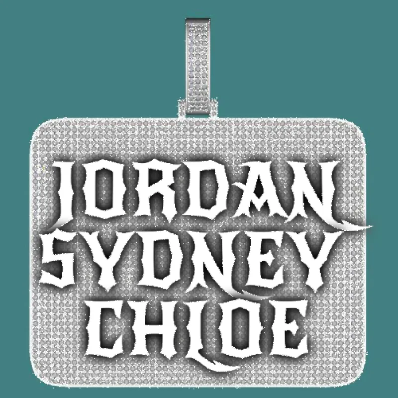 CUSTOM LETTER NECKLACE 3D BIG SQUARE sold by The GUU Shop