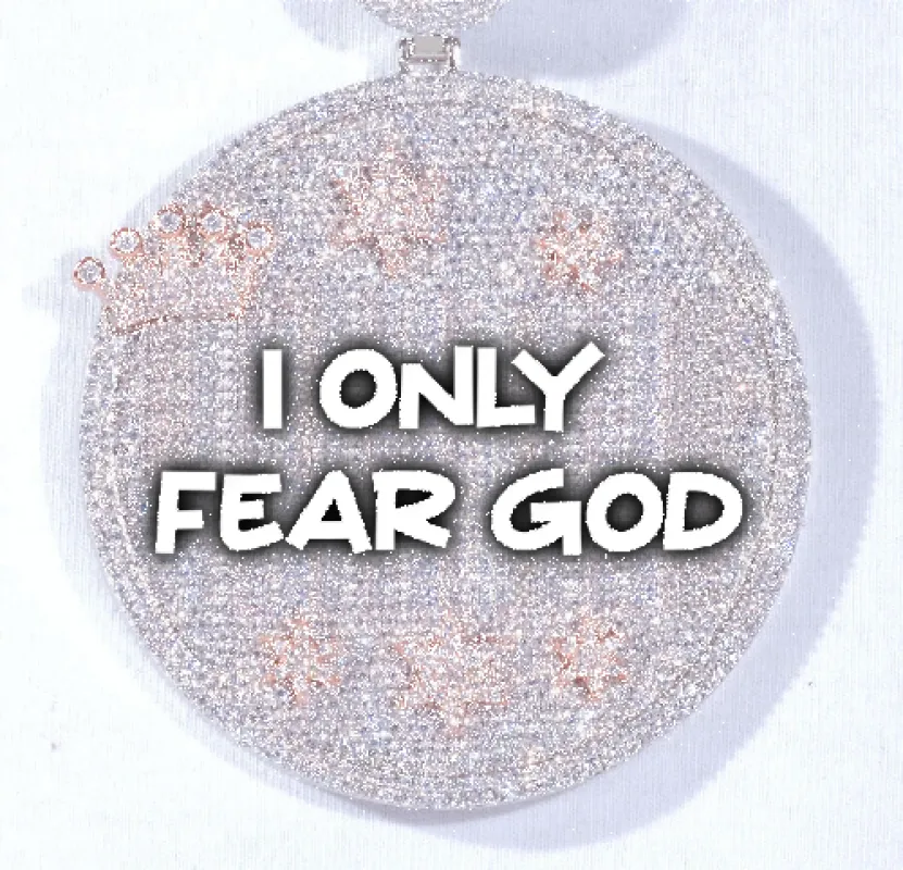 CUSTOM LETTER NECKLACE 3D BIG CROWN DISC sold by The GUU Shop