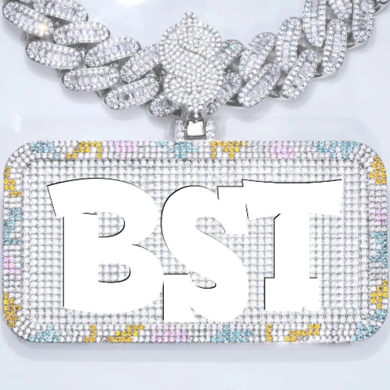 CUSTOM LETTER NECKLACE 3D COLORFUL SQUARE sold by The GUU Shop