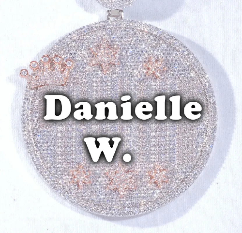 CUSTOM LETTER NECKLACE 3D BIG CROWN DISC made by The GUU Shop