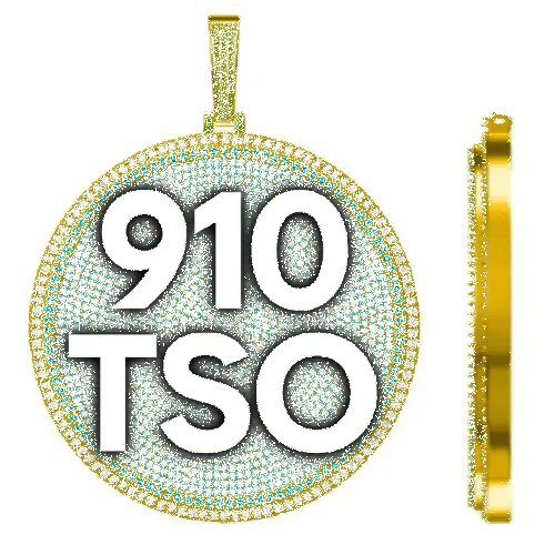 CUSTOM LETTER NECKLACE 3D BIG DISC sold by The GUU Shop