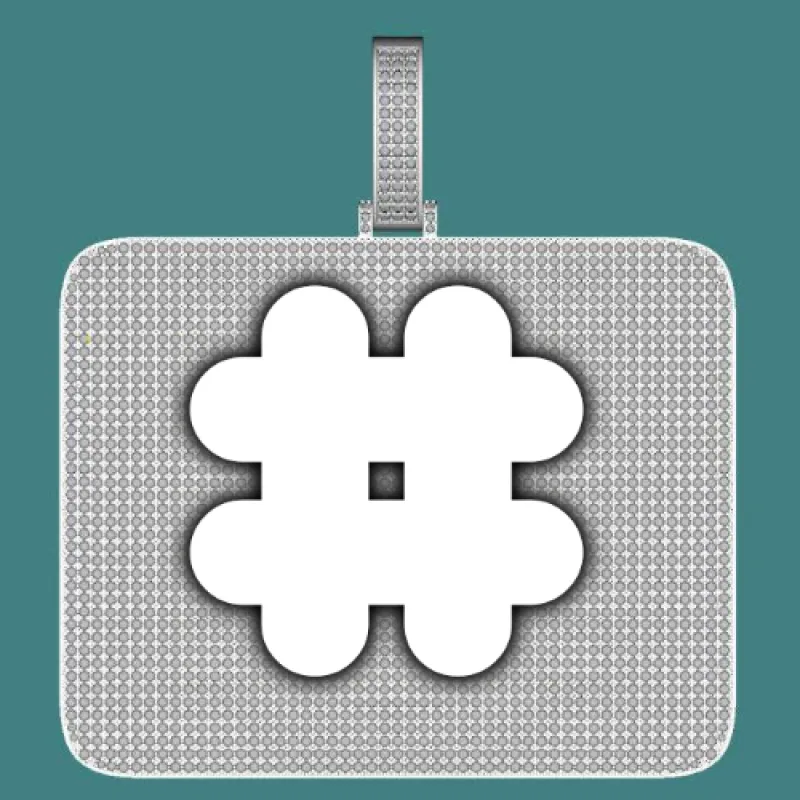 CUSTOM LETTER NECKLACE 3D BIG SQUARE sold by The GUU Shop