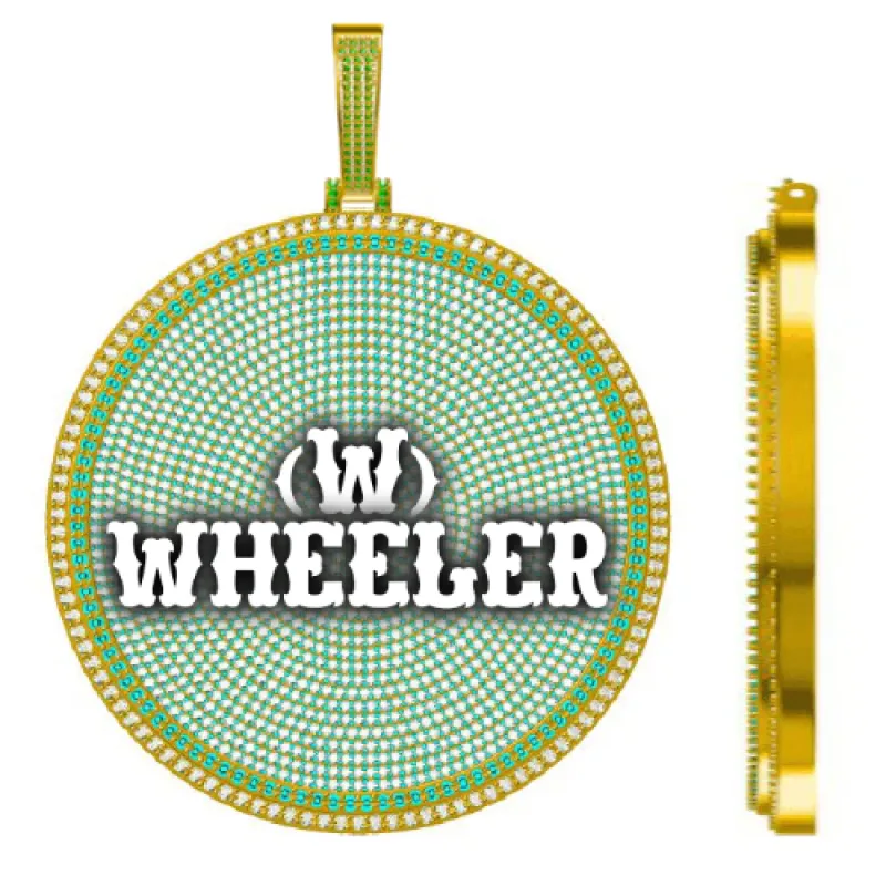 CUSTOM LETTER NECKLACE 3D BIG DISC sold by The GUU Shop