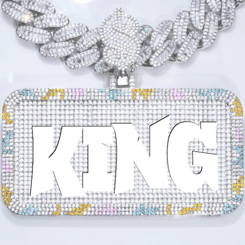 CUSTOM LETTER NECKLACE 3D COLORFUL SQUARE sold by The GUU Shop