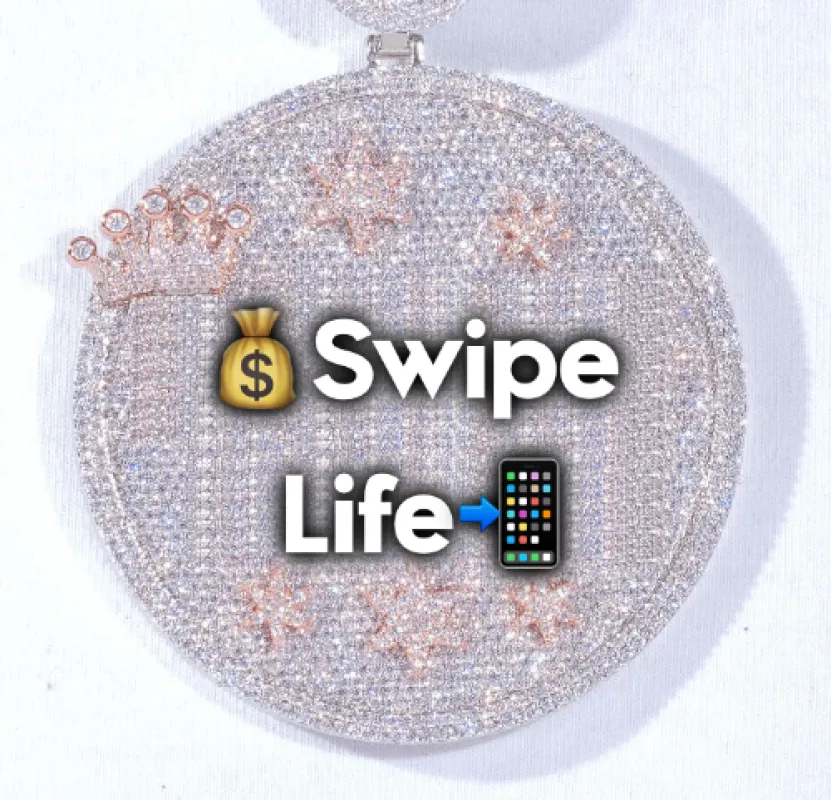 CUSTOM LETTER NECKLACE 3D BIG CROWN DISC sold by The GUU Shop