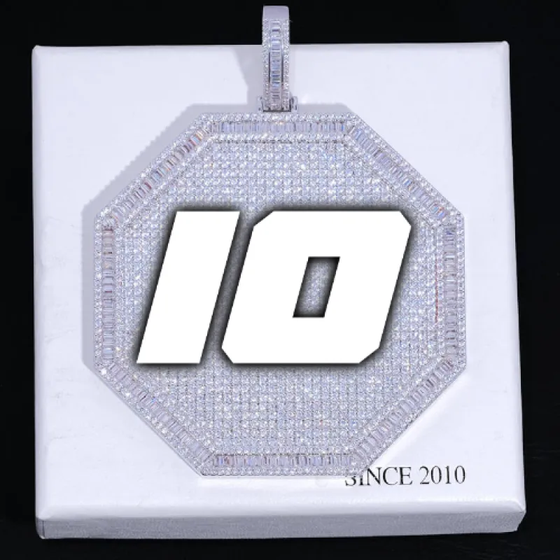 CUSTOM LETTER NECKLACE 3D BIG OCTAGON sold by The GUU Shop