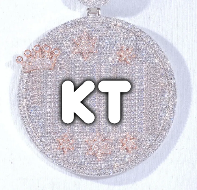 CUSTOM LETTER NECKLACE 3D BIG CROWN DISC made by The GUU Shop