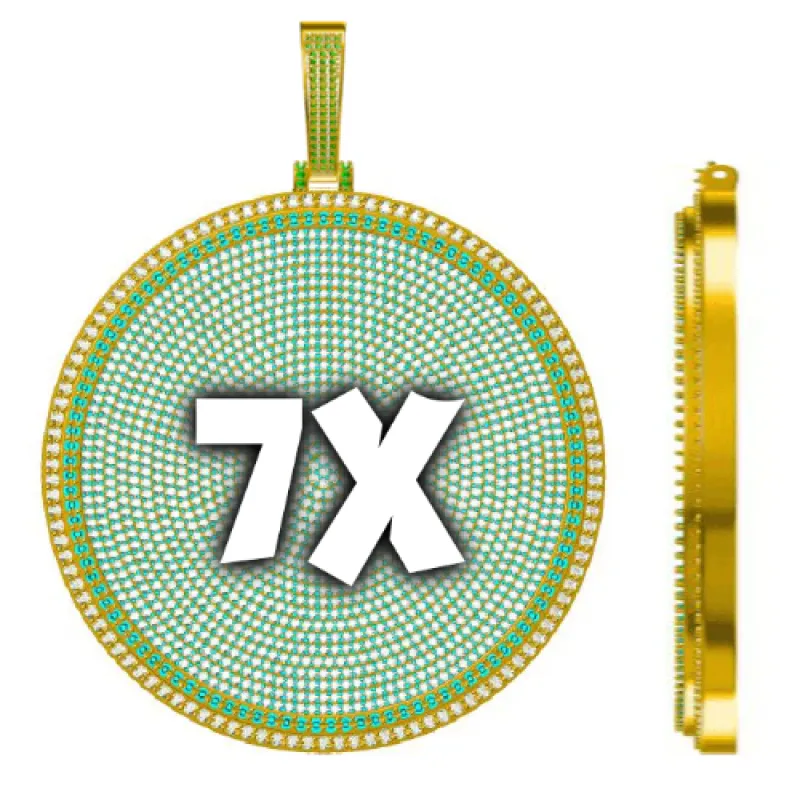 CUSTOM LETTER NECKLACE 3D BIG DISC sold by The GUU Shop