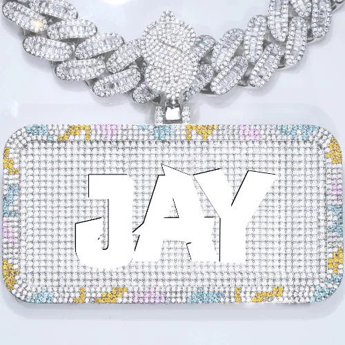 CUSTOM LETTER NECKLACE 3D COLORFUL SQUARE sold by The GUU Shop