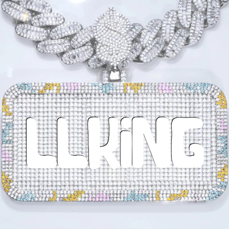 CUSTOM LETTER NECKLACE 3D COLORFUL SQUARE sold by The GUU Shop