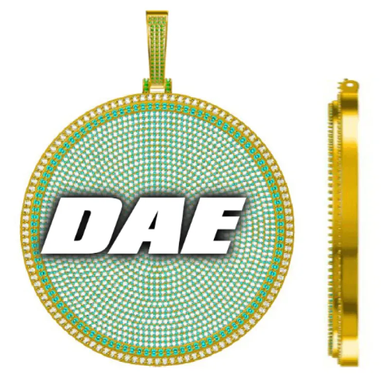 CUSTOM LETTER NECKLACE 3D BIG DISC sold by The GUU Shop