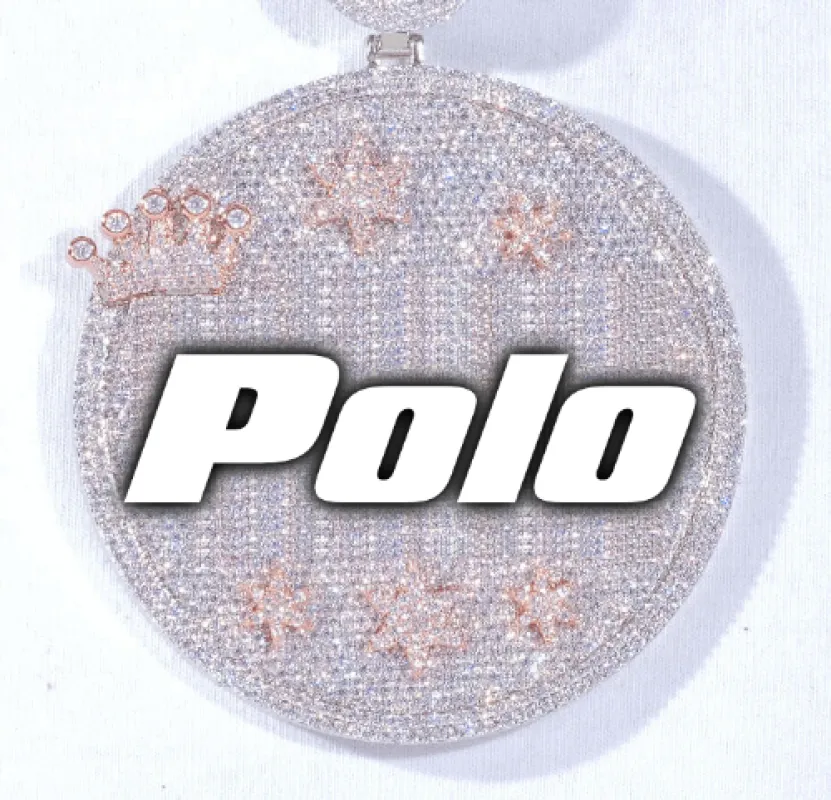 CUSTOM LETTER NECKLACE 3D BIG CROWN DISC sold by The GUU Shop