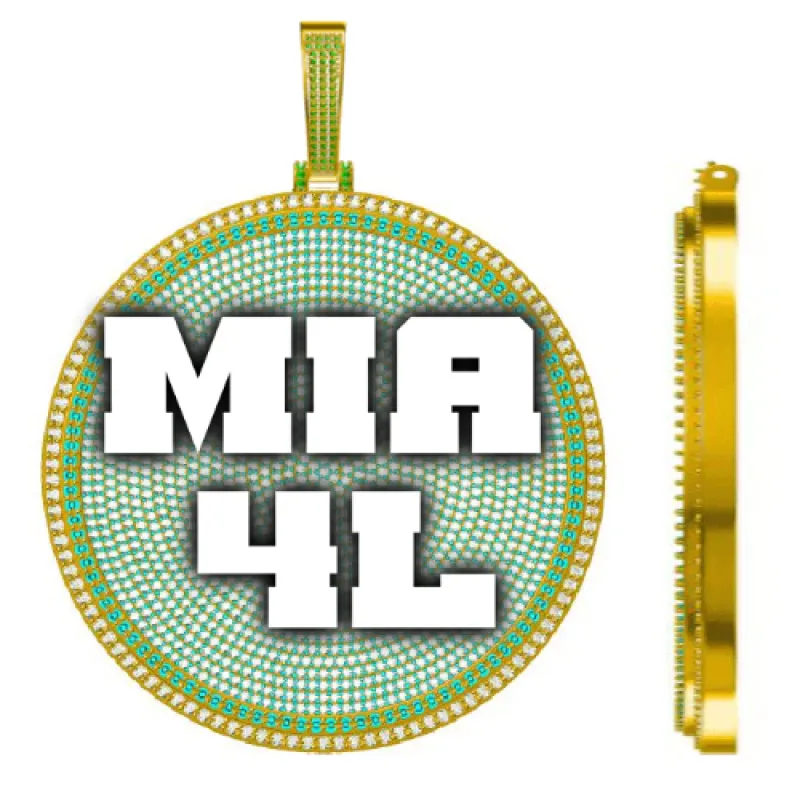 CUSTOM LETTER NECKLACE 3D BIG DISC sold by The GUU Shop