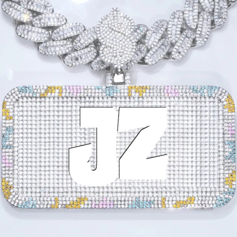 CUSTOM LETTER NECKLACE 3D COLORFUL SQUARE sold by The GUU Shop