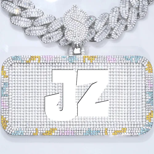 CUSTOM LETTER NECKLACE 3D COLORFUL SQUARE sold by The GUU Shop