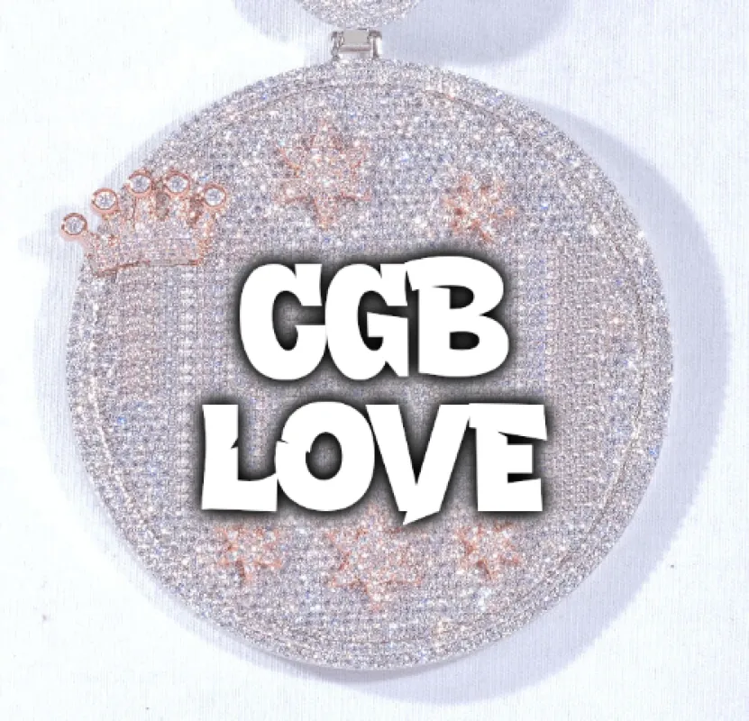 CUSTOM LETTER NECKLACE 3D BIG CROWN DISC sold by The GUU Shop