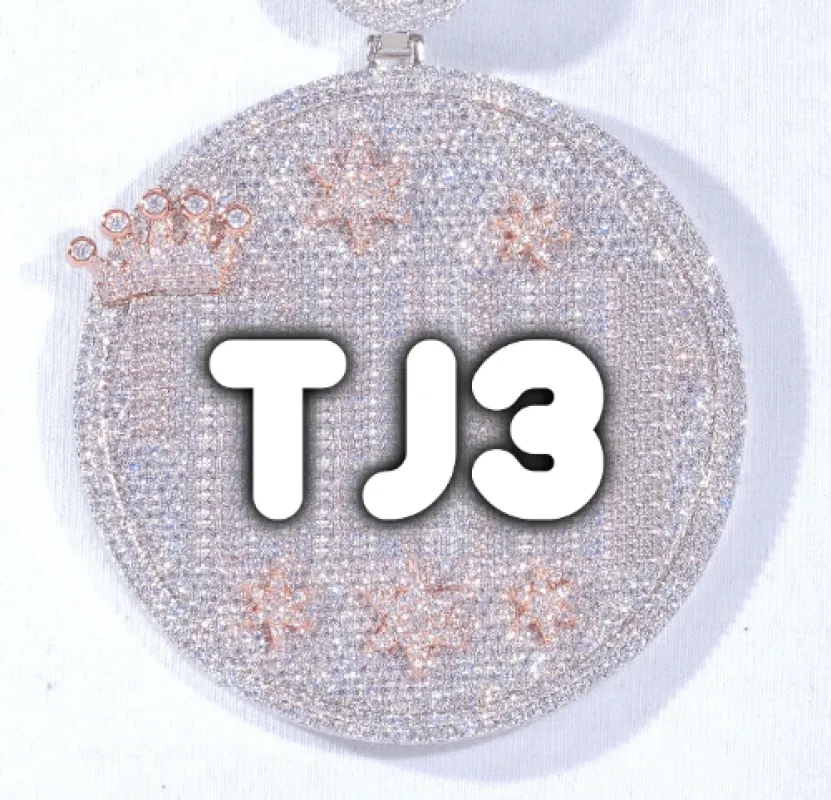 CUSTOM LETTER NECKLACE 3D BIG CROWN DISC sold by The GUU Shop