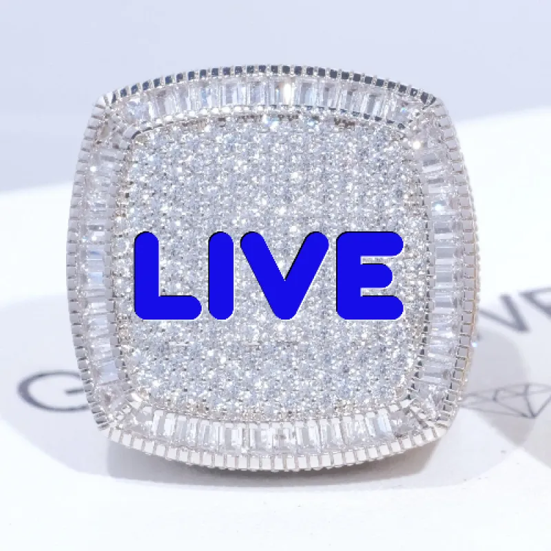 CUSTOM LETTER 3D ICED RING sold by The GUU Shop