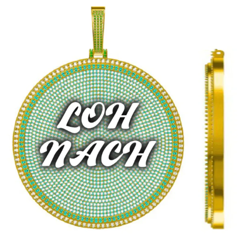 CUSTOM LETTER NECKLACE 3D BIG DISC sold by The GUU Shop