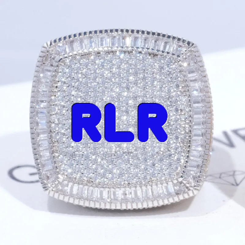 CUSTOM LETTER 3D ICED RING sold by The GUU Shop