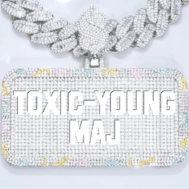 CUSTOM LETTER NECKLACE 3D COLORFUL SQUARE sold by The GUU Shop