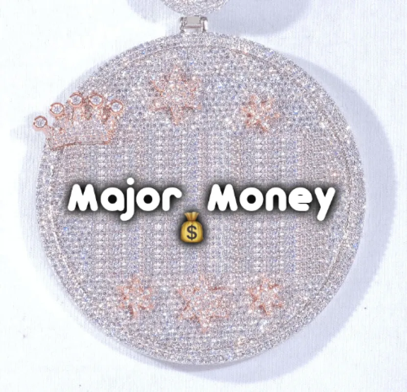 CUSTOM LETTER NECKLACE 3D BIG CROWN DISC made by The GUU Shop