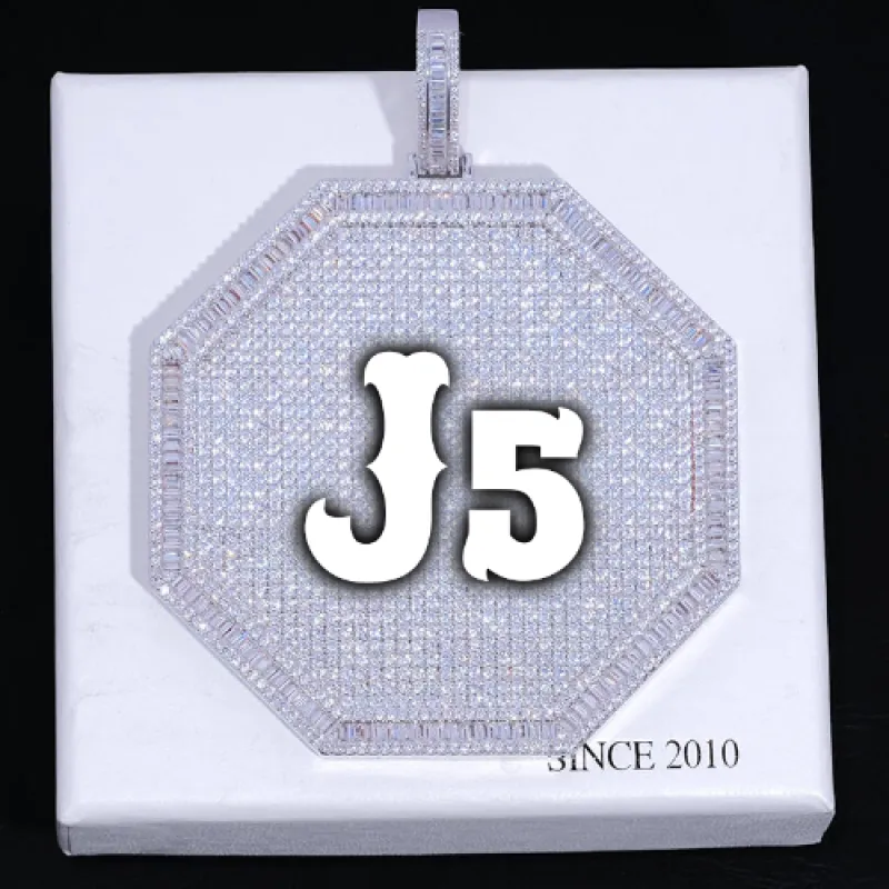 CUSTOM LETTER NECKLACE 3D BIG OCTAGON sold by The GUU Shop