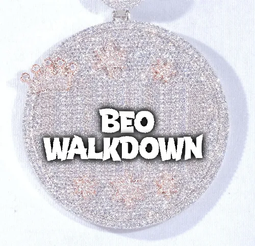 CUSTOM LETTER NECKLACE 3D BIG CROWN DISC sold by The GUU Shop