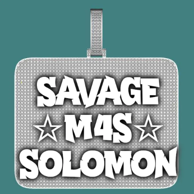 CUSTOM LETTER NECKLACE 3D BIG SQUARE sold by The GUU Shop