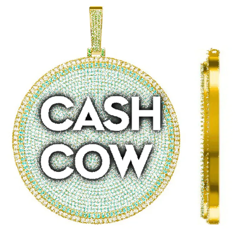 CUSTOM LETTER NECKLACE 3D BIG DISC sold by The GUU Shop