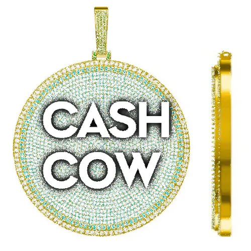 CUSTOM LETTER NECKLACE 3D BIG DISC sold by The GUU Shop