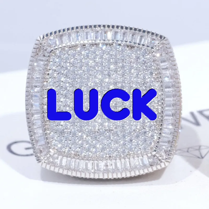 CUSTOM LETTER 3D ICED RING sold by The GUU Shop