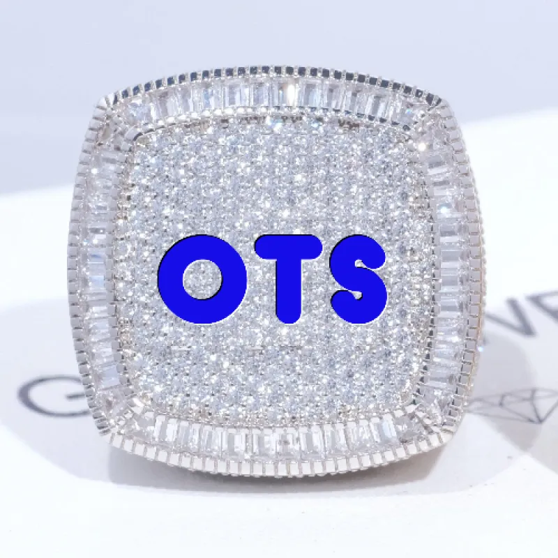 CUSTOM LETTER 3D ICED RING sold by The GUU Shop