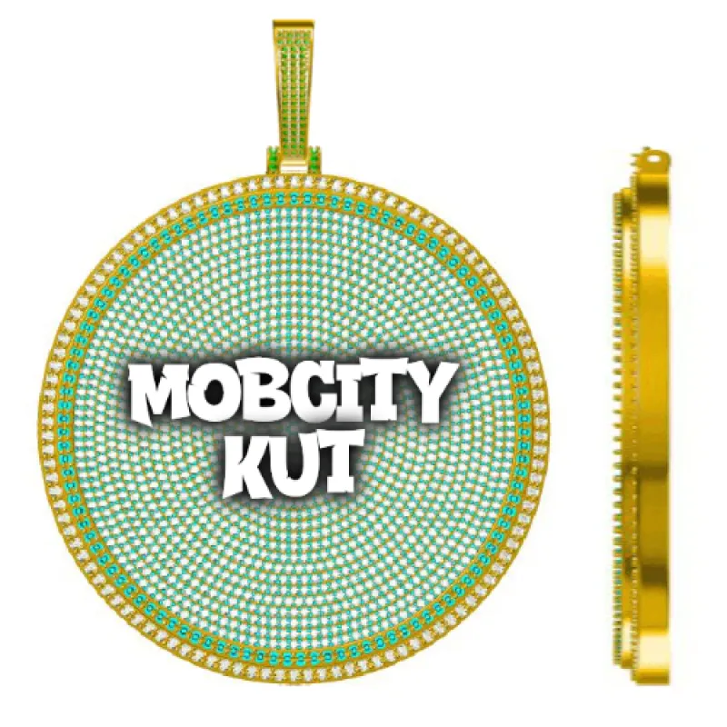 CUSTOM LETTER NECKLACE 3D BIG DISC sold by The GUU Shop