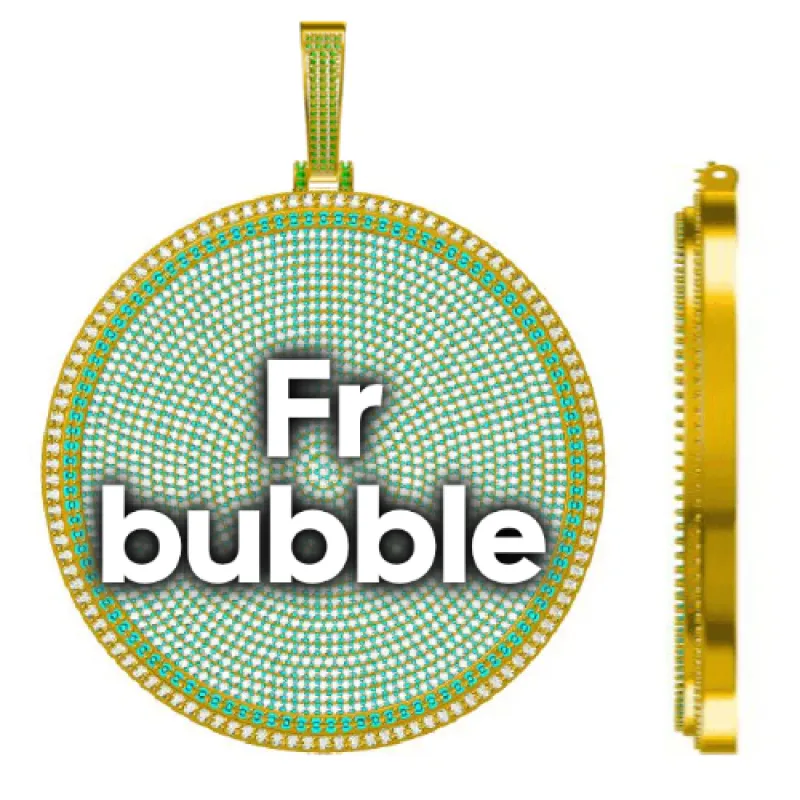 CUSTOM LETTER NECKLACE 3D BIG DISC sold by The GUU Shop