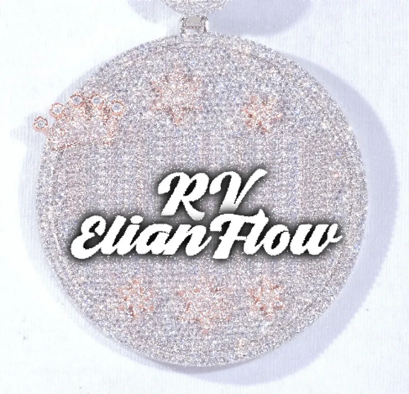 CUSTOM LETTER NECKLACE 3D BIG CROWN DISC sold by The GUU Shop