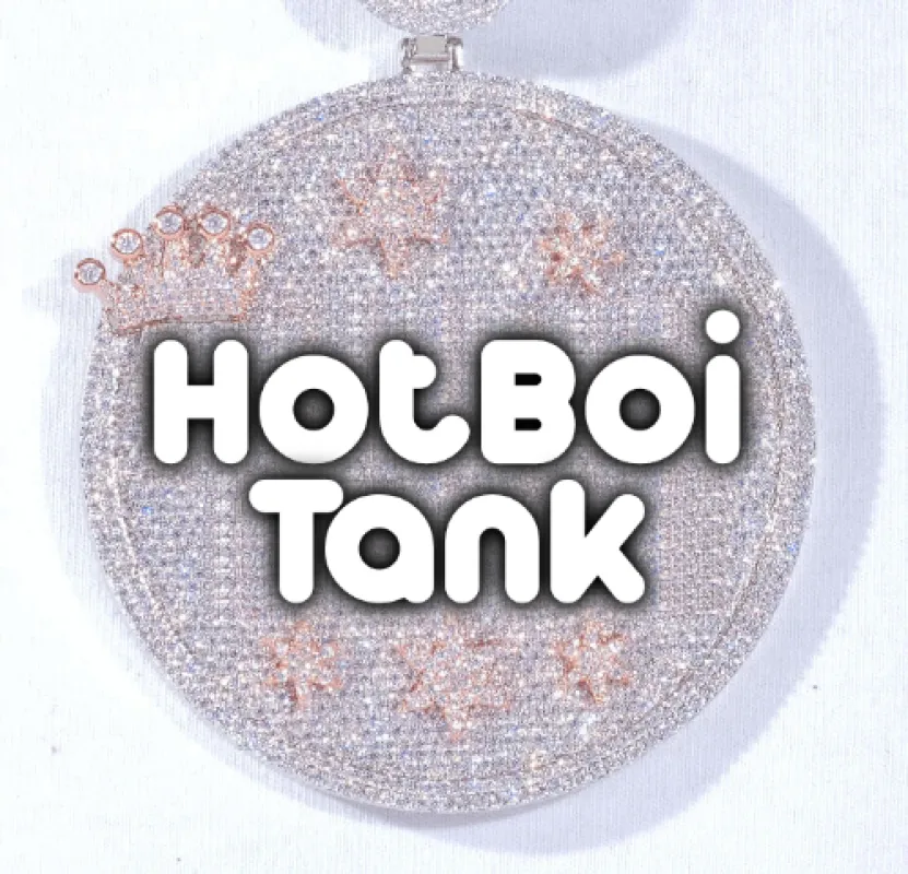 CUSTOM LETTER NECKLACE 3D BIG CROWN DISC sold by The GUU Shop