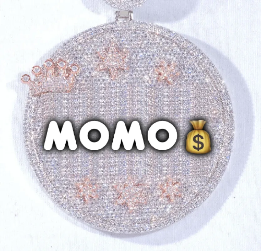 CUSTOM LETTER NECKLACE 3D BIG CROWN DISC sold by The GUU Shop